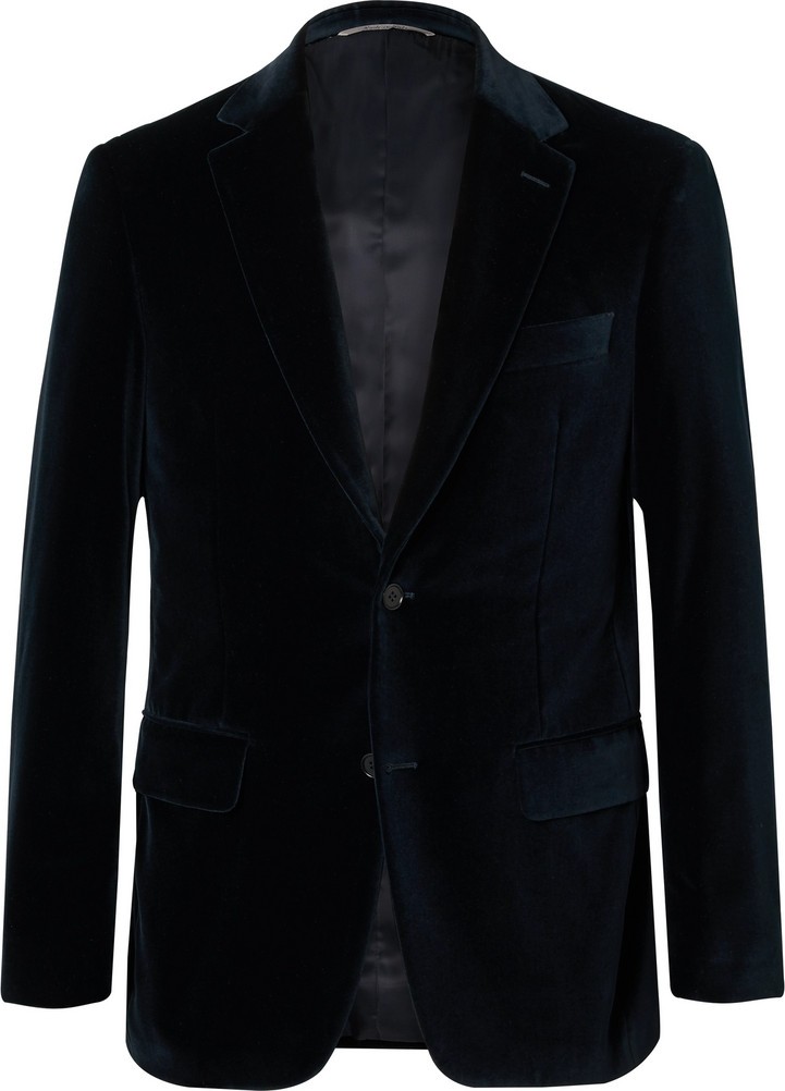 Canali Burgundy Slim-Fit Cotton-Velvet Suit Jacket