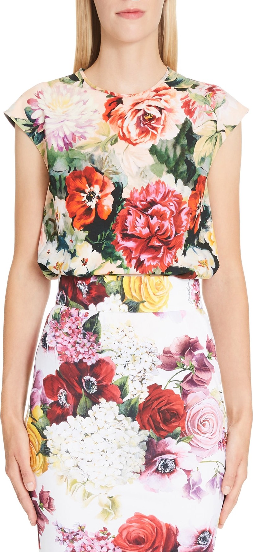 Dolce & Gabbana Floral Print Cady Top
