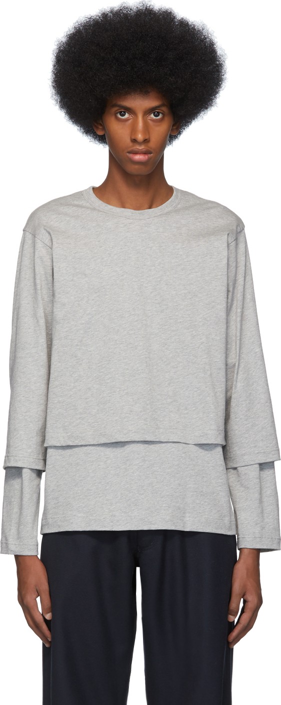 Comme Des Garcons Grey Layered Long Sleeve T-Shirt