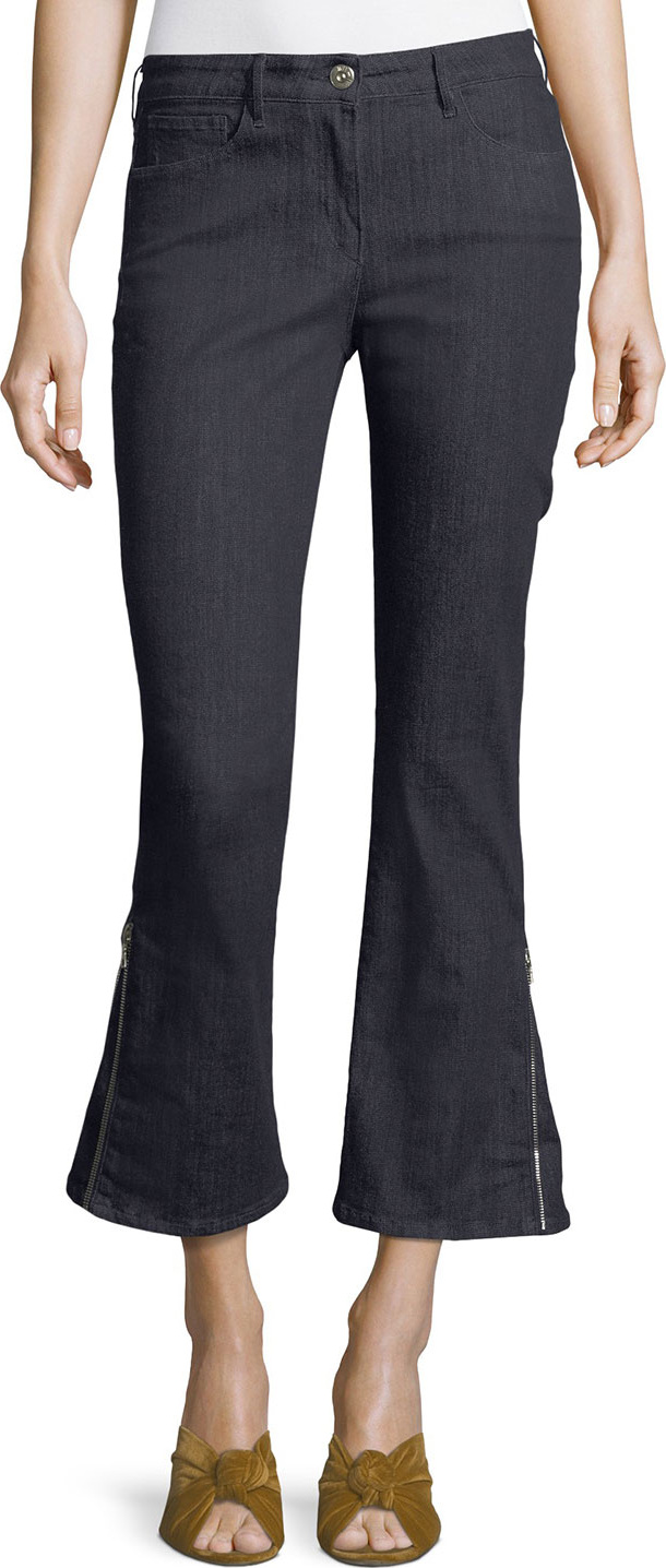 3X1 W25 Mid-Rise Zip-Cuff Flared Ankle Jeans