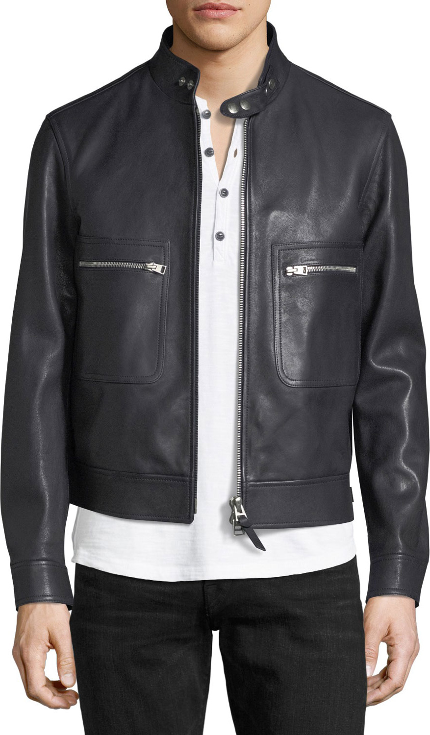 TOM FORD Lambskin Leather Bomber Jacket TOM FORD Lambskin Leather Bomber Jacket