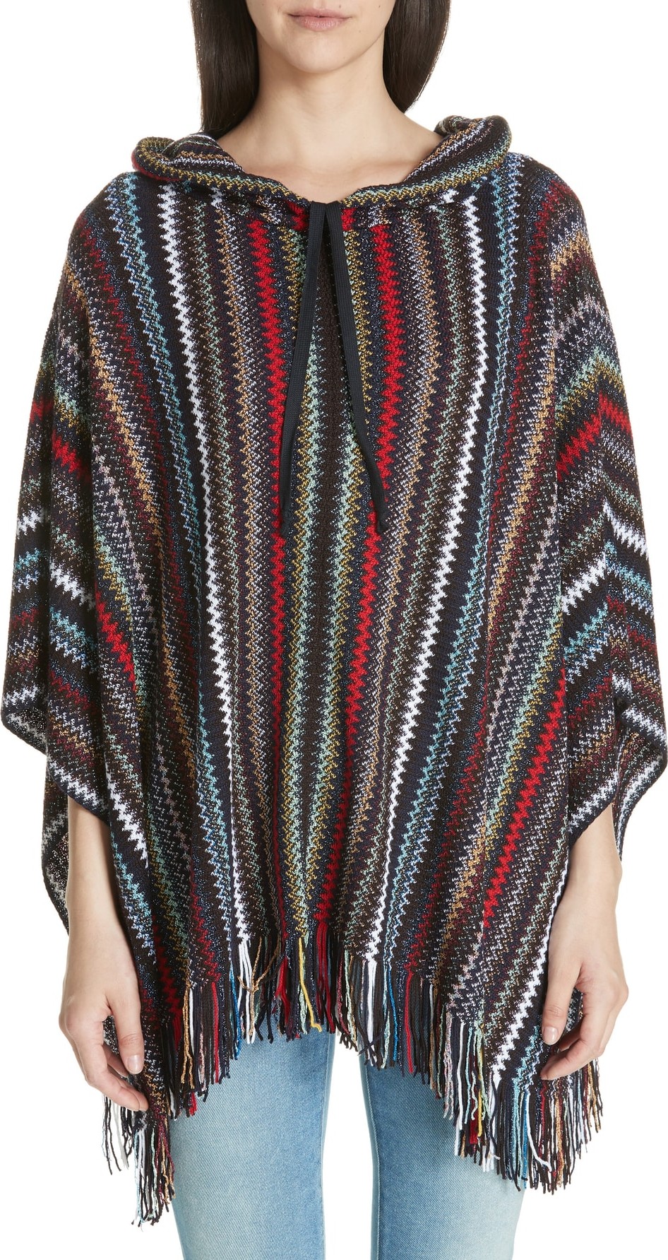Missoni Metallic Zigzag Hooded Poncho