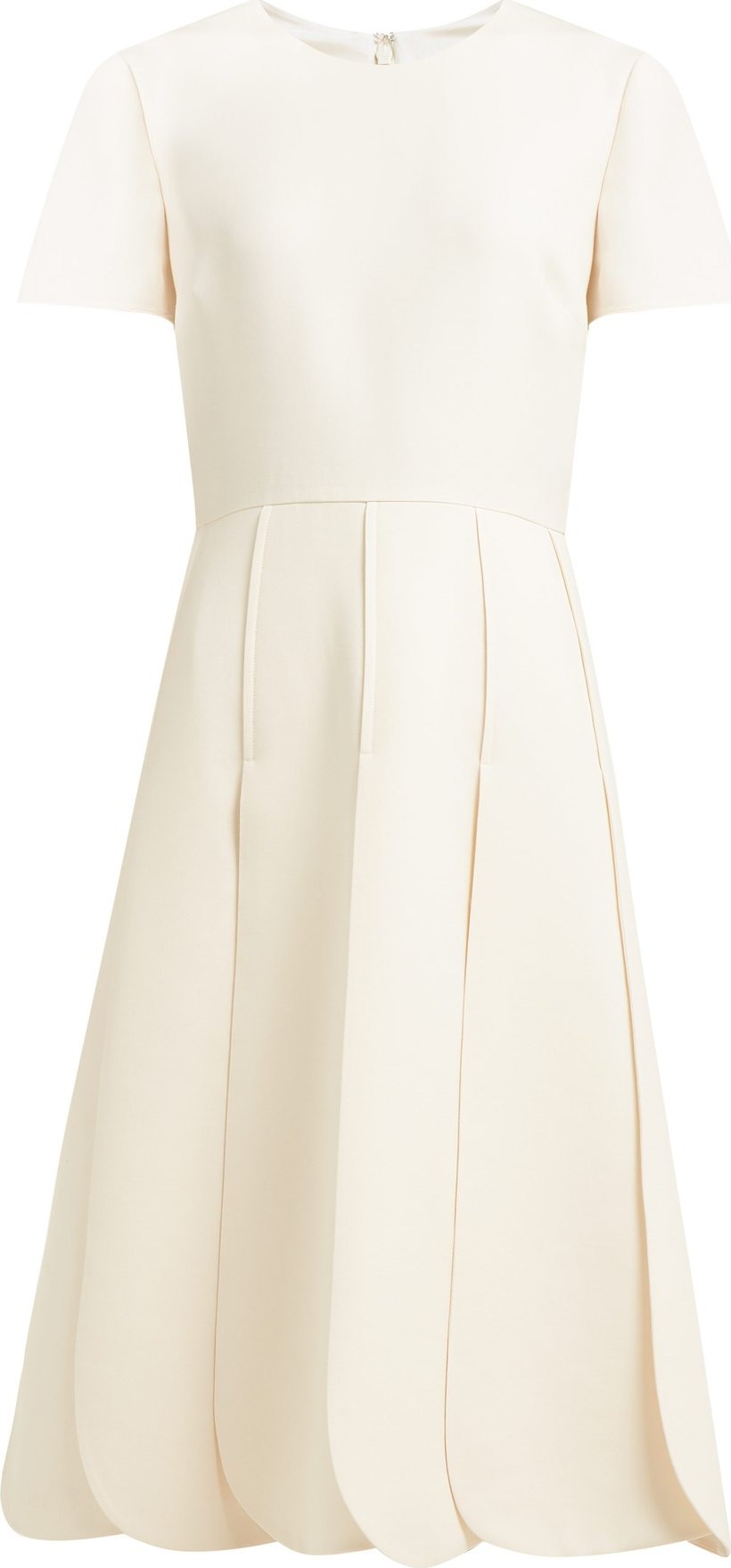 Valentino Overlap-pleat wool-blend dress