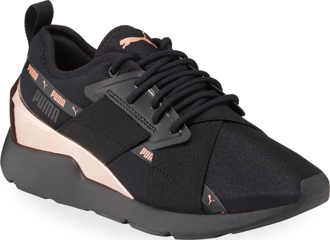 PUMA Muse Metallic Lace-Up Sneakers