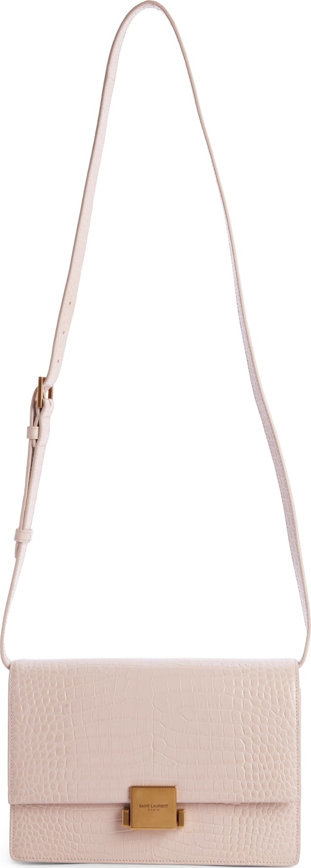 Saint Laurent Medium Bellechasse Croc Embossed Leather Shoulder Bag