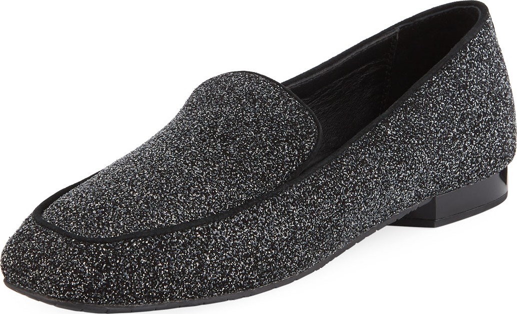 Donald J Pliner Heddy Glittered Flat Loafers