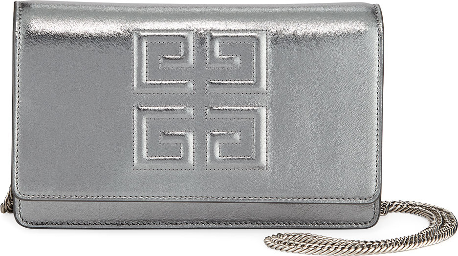 Givenchy Emblem Leather Wallet On Chain