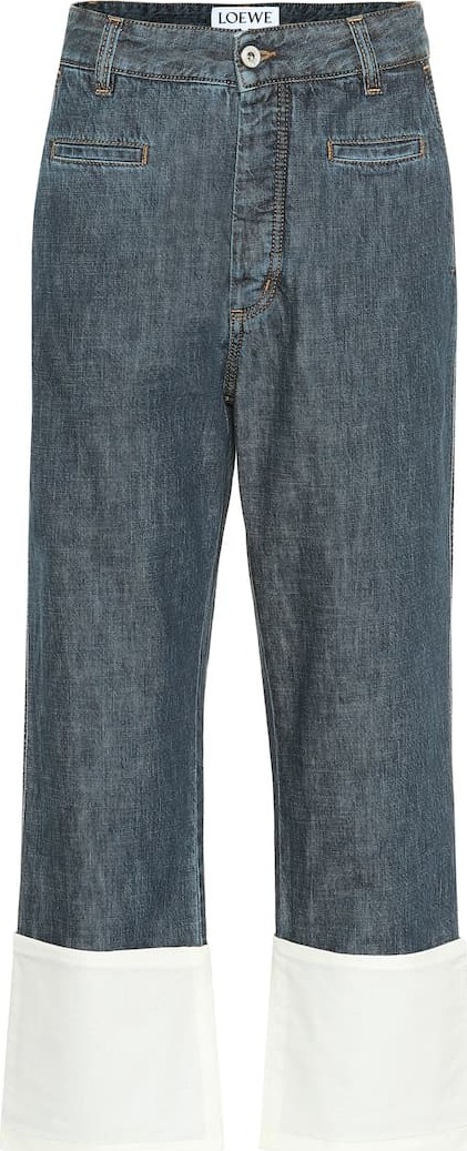 LOEWE Cropped high-rise wide-leg jeans