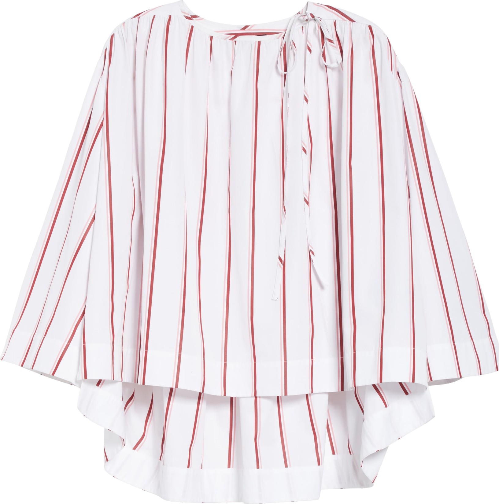 Calvin Klein 205W39NYC Tie Neck Cotton Poplin Blouse