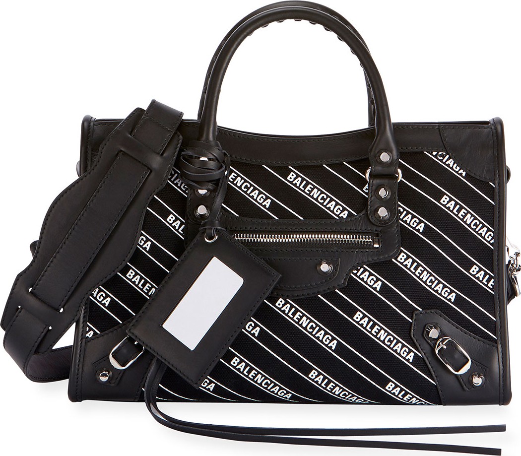 Balenciaga Classic City Small AJ Logo-Print Leather Tote Bag