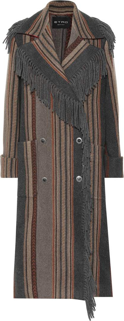 Etro Striped wool-blend coat