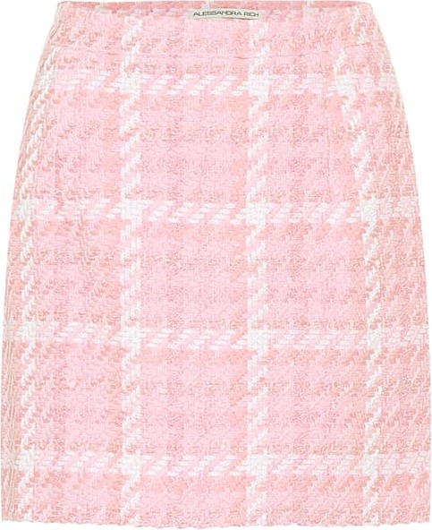 Alessandra Rich Checked tweed miniskirt