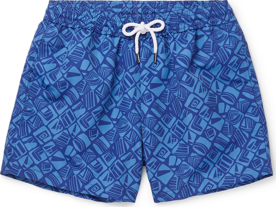Frescobol Carioca Telha Short-Length Printed Swim Shorts
