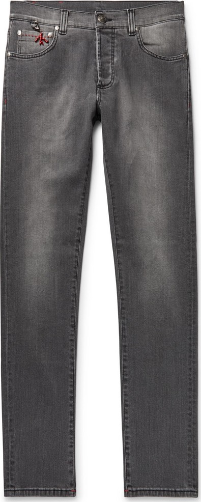 Isaia Slim-Fit Stretch-Denim Jeans