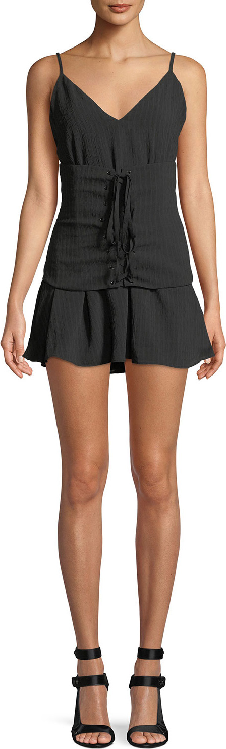 Lovers + Friends Pax Corset-Waist Sleeveless Mini Dress