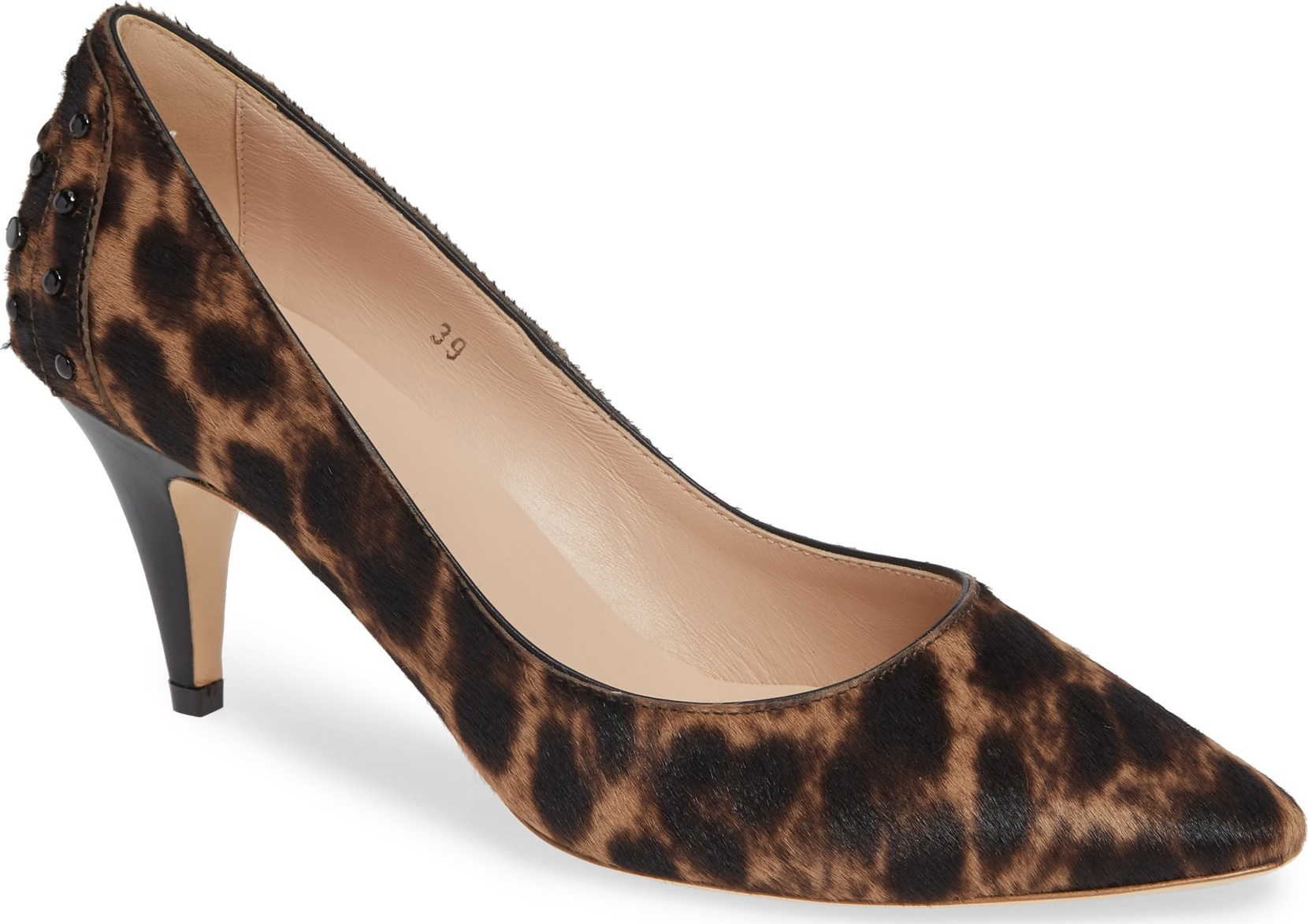 Tod's Decollete Leopard Print Genuine Calf Hair Pump