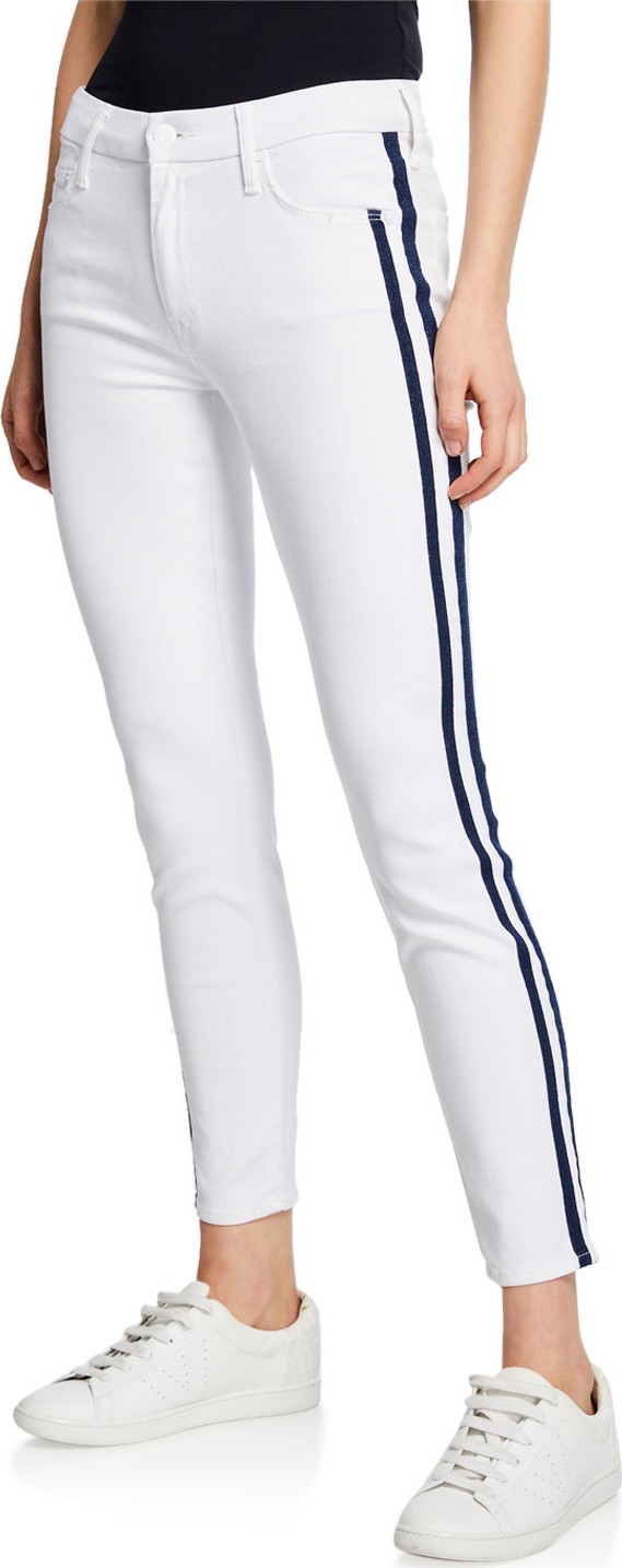 MOTHER The Looker Ankle Skinny Jeans w/ Racer Stripes