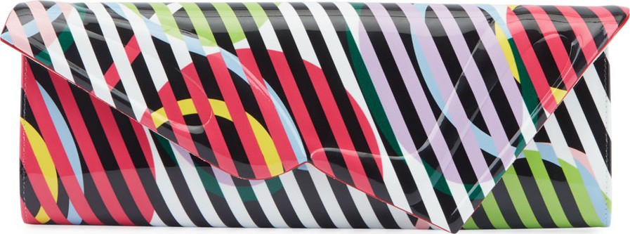 Christian Louboutin So Kate Cinestripes Patent Clutch Bag