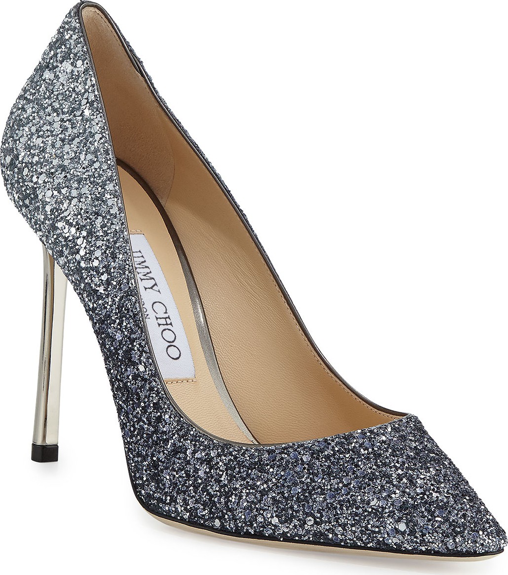 Jimmy Choo Romy Gradient Glitter Pointed-Toe 100mm Pumps