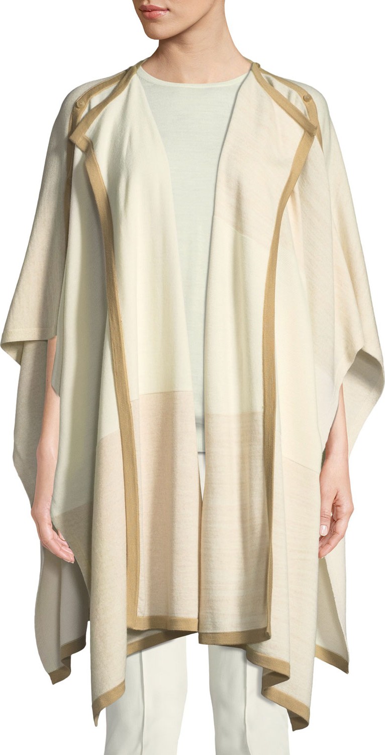 St. John Textural Colorblock Knit Wrap