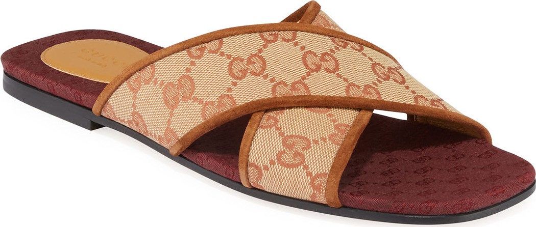 Gucci Senior Original GG Suede Slide Sandals