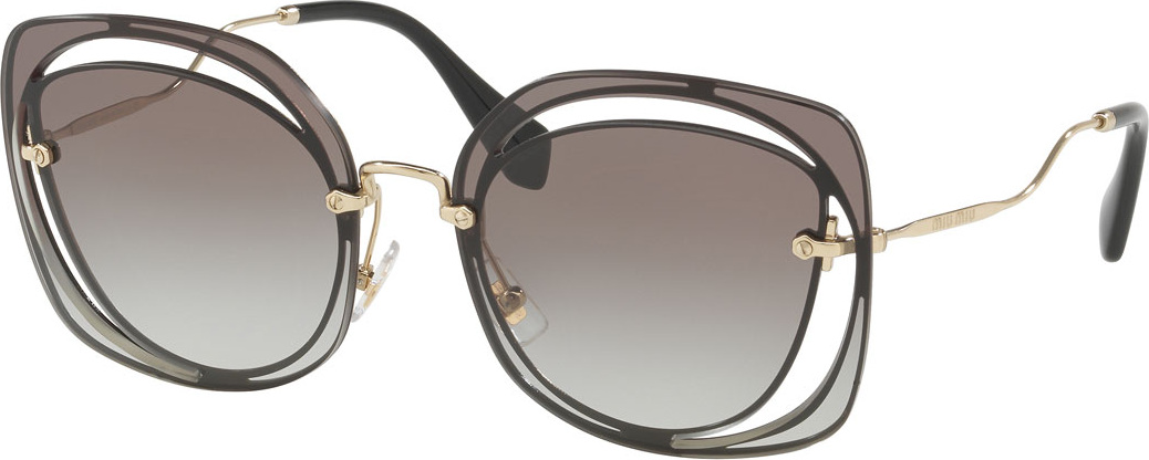 Miu Miu Gradient Square Cutout Metal Sunglasses