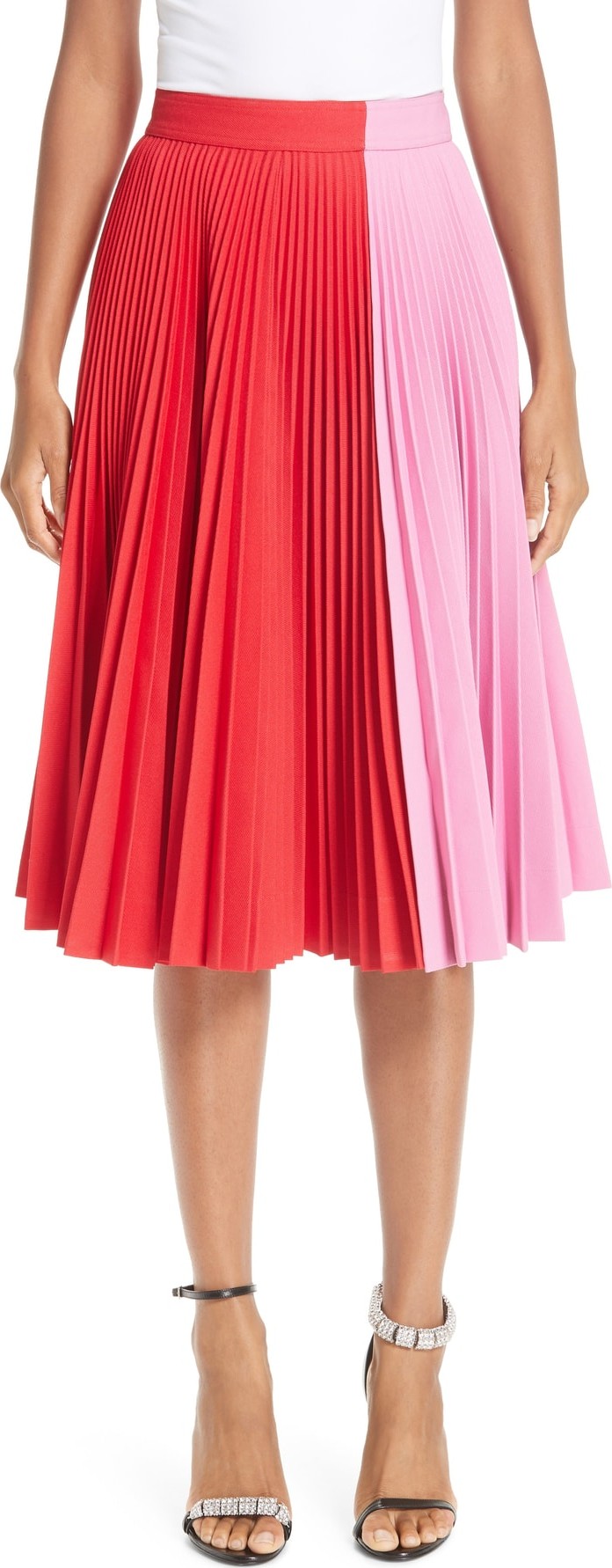 Calvin Klein 205W39NYC Bicolor Pleated Skirt