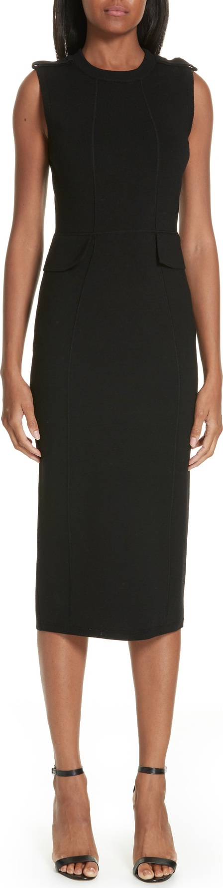 Victoria Beckham Stretch Wool Knit Midi Dress