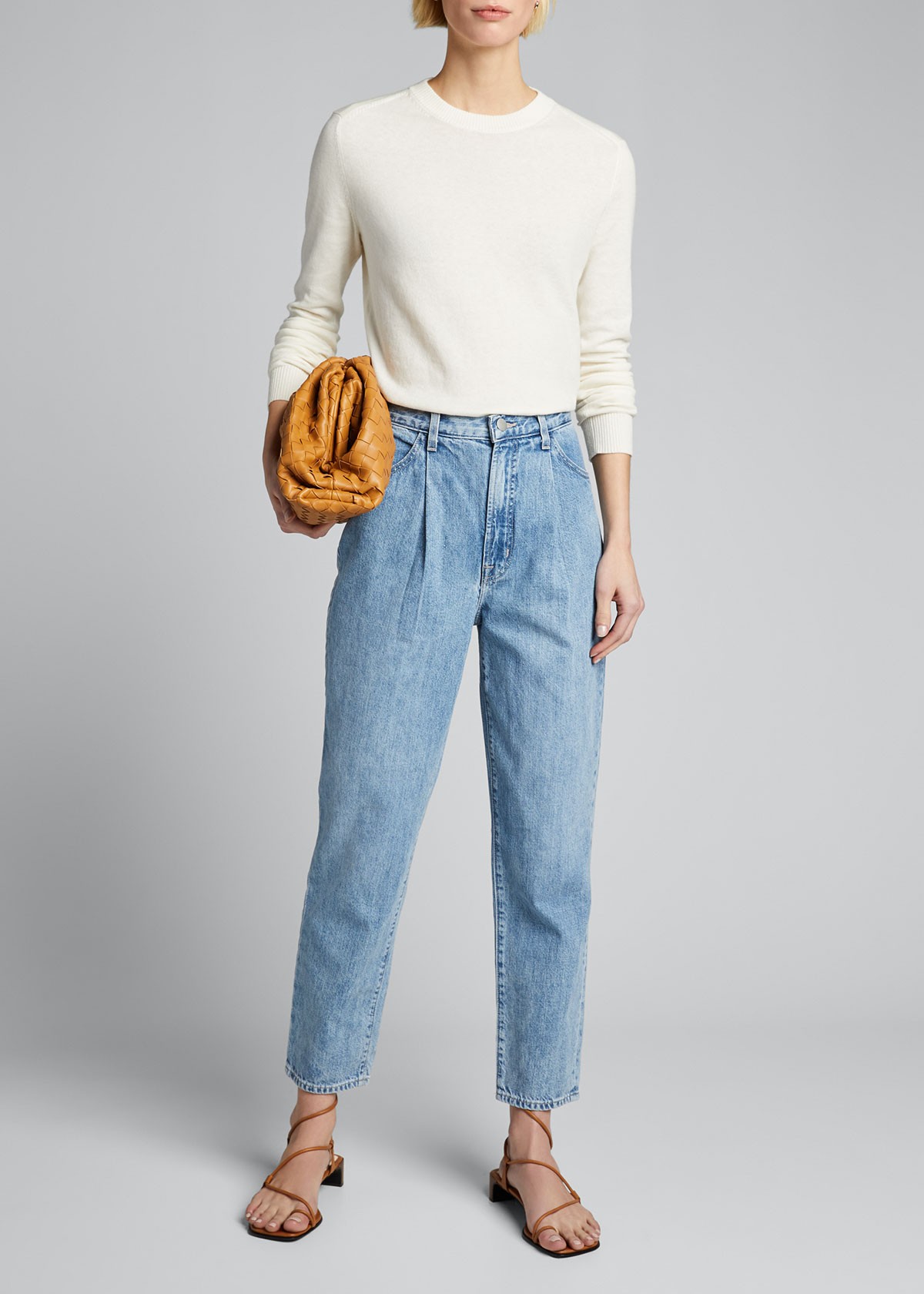 J BRAND Pleated-Front Tapered Jeans