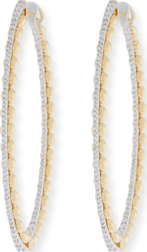 Miseno Marea 18k Gold Two-Tone Diamond Hoop Earrings