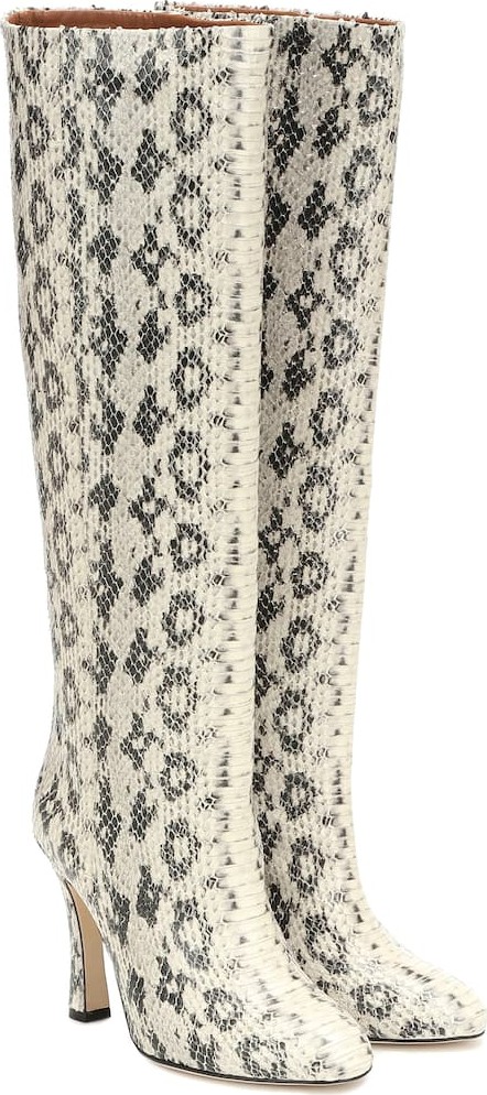 Paris Texas Snake-effect leather ankle boots