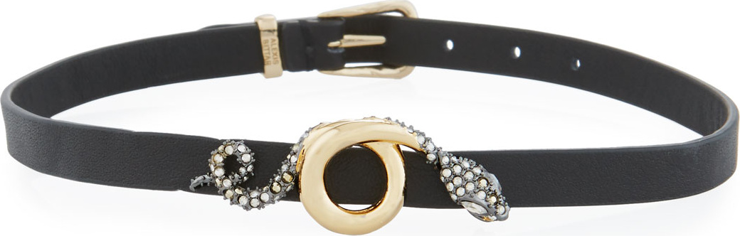 Alexis Bittar Snake Charm Leather Wrap Choker/Bracelet