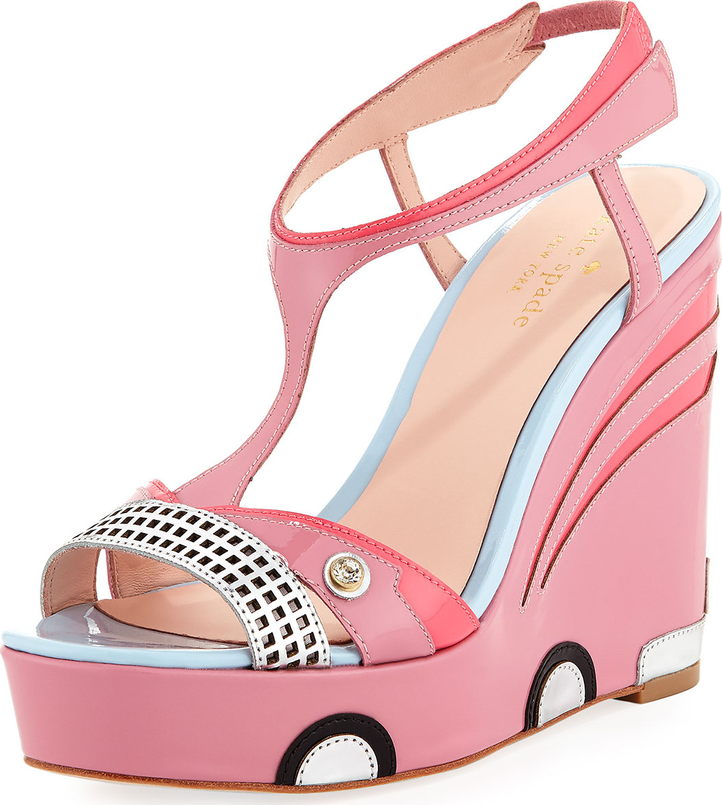 Kate Spade New York deanna car platform wedge sandal, petunia pink