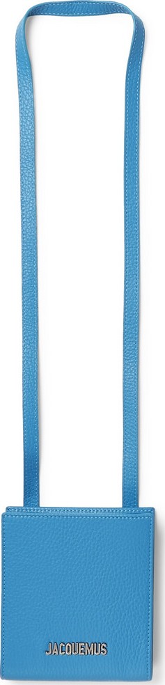 Jacquemus Logo-Appliquéd Full-Grain Leather Zip-Around Pouch