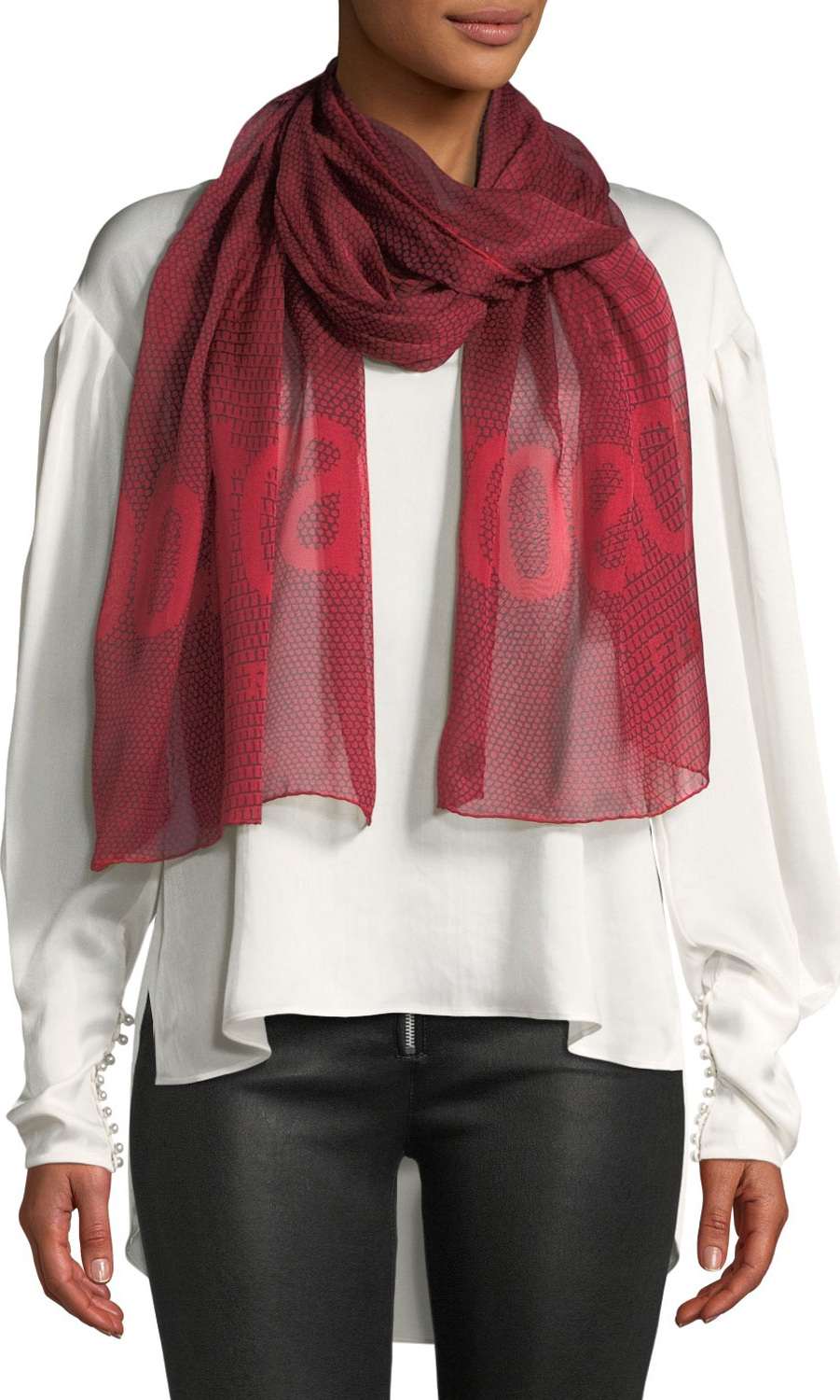 Roberto Cavalli Silk Logo Stole