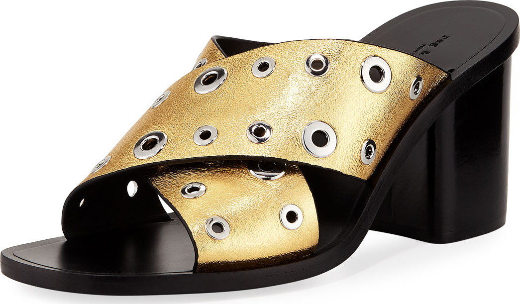Rag & Bone Paige Crisscross Slide Sandal, Gold
