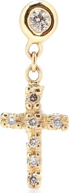 Jacquie Aiche 14kt gold single earring with diamonds