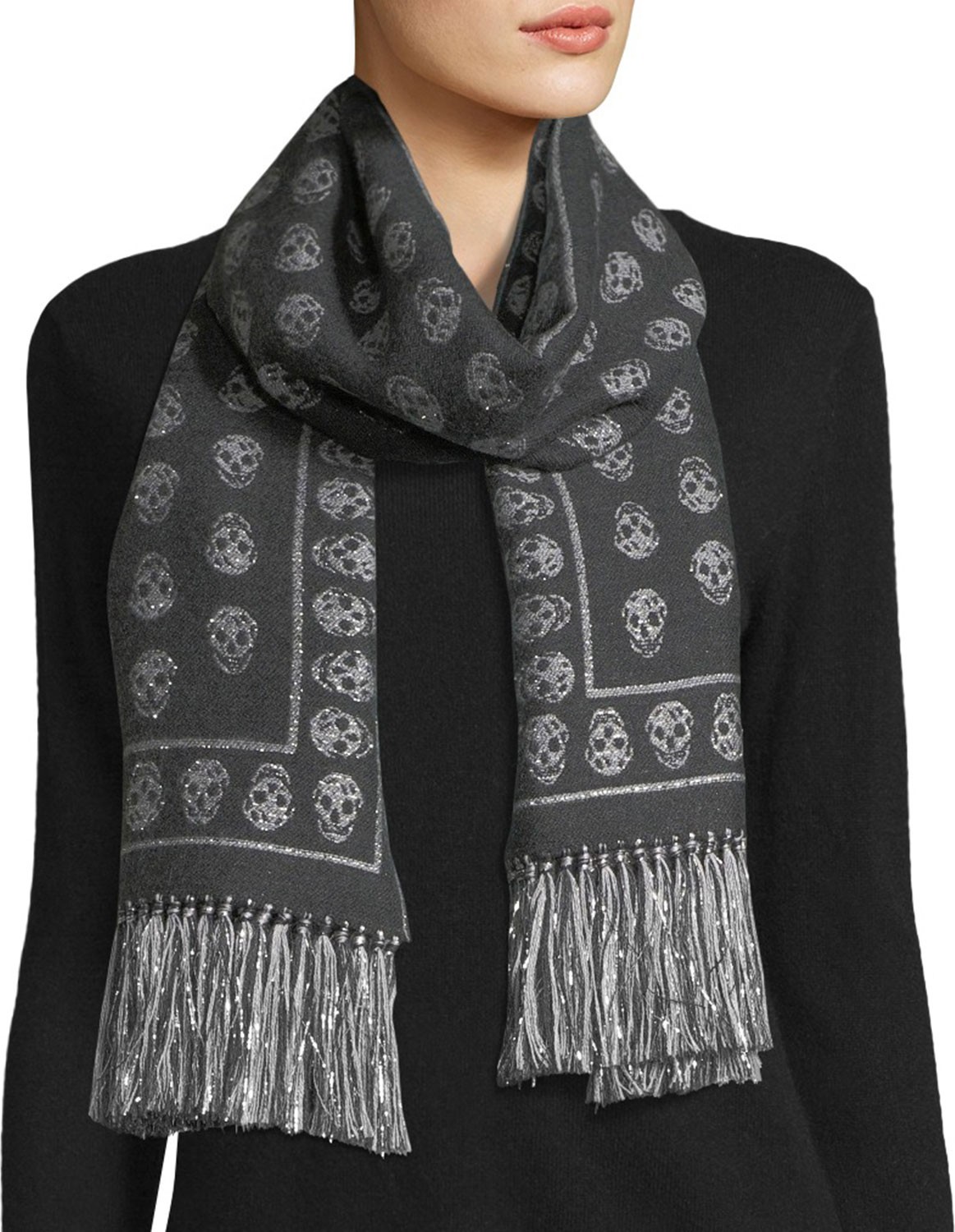 Alexander McQueen Upside Down Skull Scarf