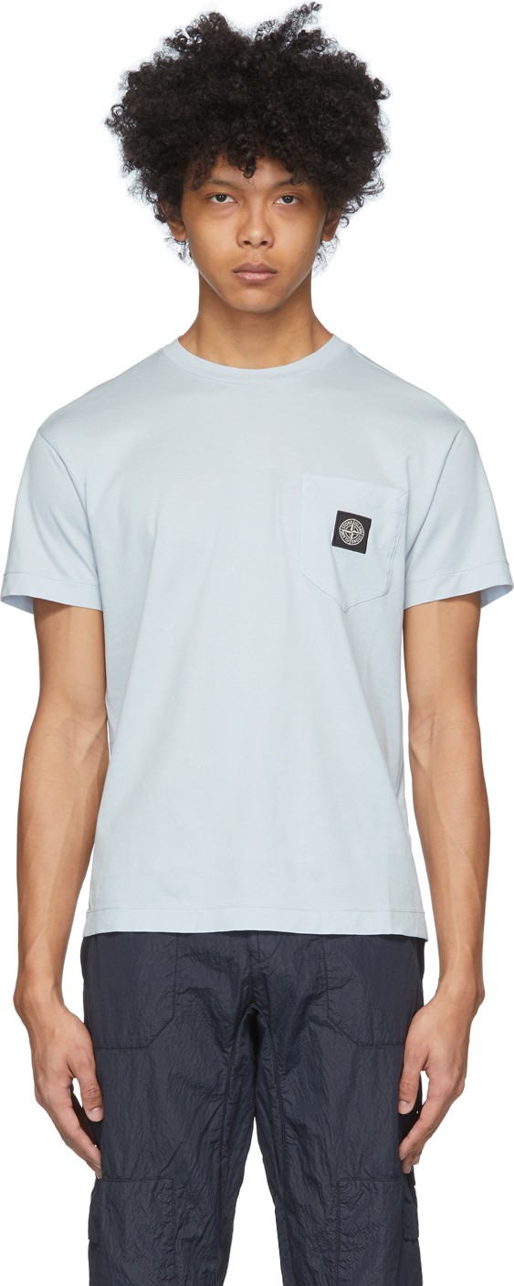 Stone Island Blue Pocket Logo T-Shirt