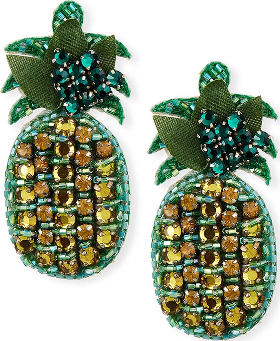 Ranjana Khan Lananas Pineapple Clip-On Earrings