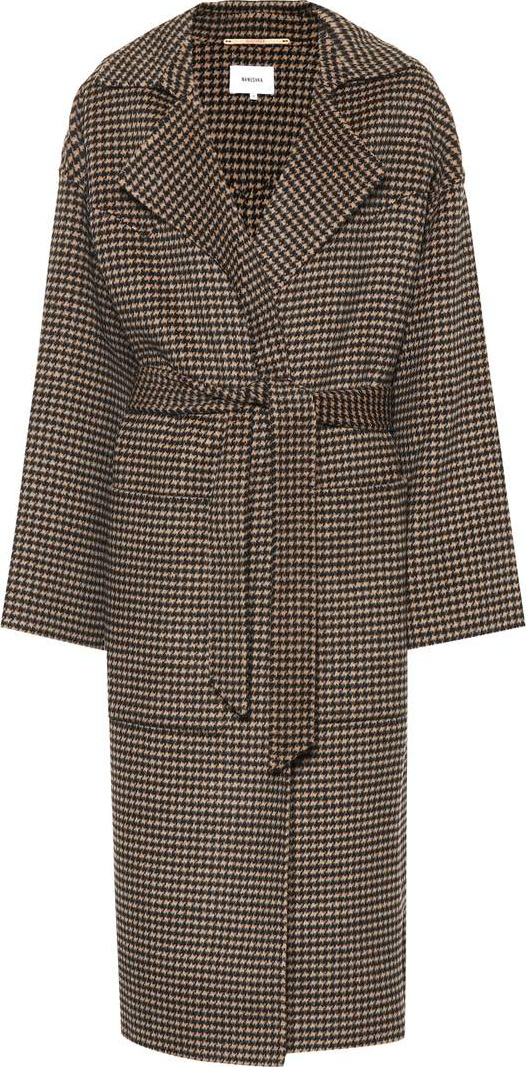 Nanushka Alamo houndstooth wool-blend coat