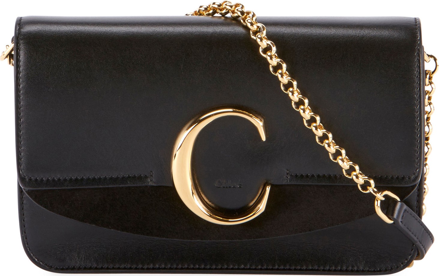 Chloe C Mini Shiny Calf Shoulder Bag