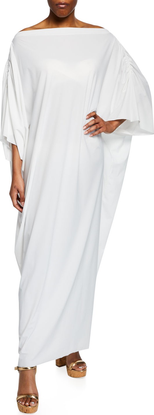 La Petite Robe di Chiara Boni Whoopi Off-Shoulder Long Coverup Caftan