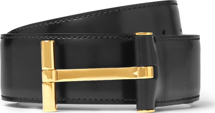 TOM FORD 4cm Black Leather Belt