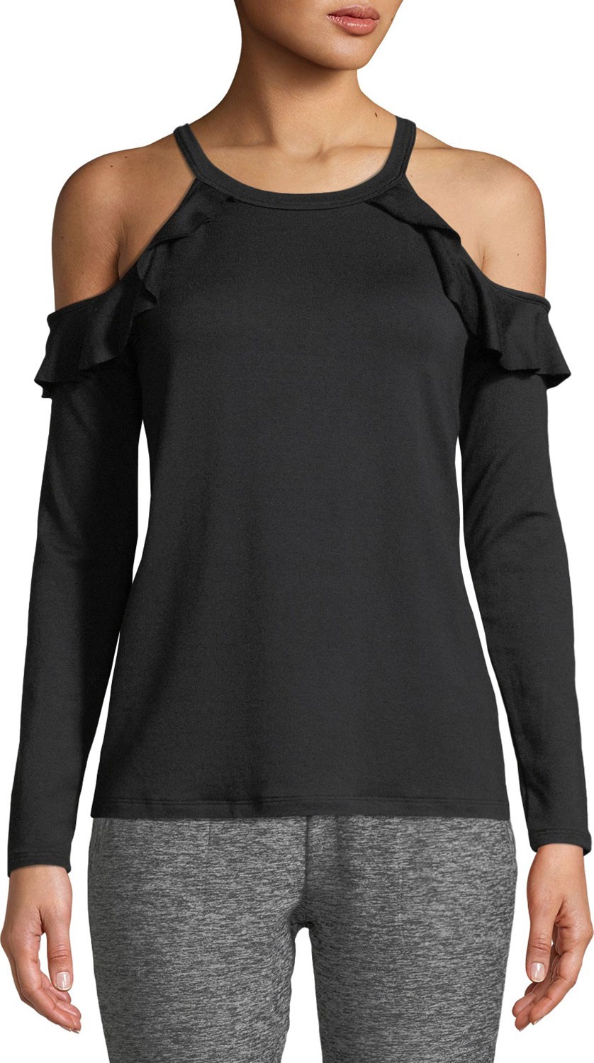 Beyond Yoga Frill Seeker Cold-Shoulder Top