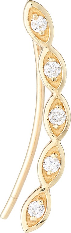 Sydney Evan Single 14k Gold Evil Eye Diamond Earring, Right