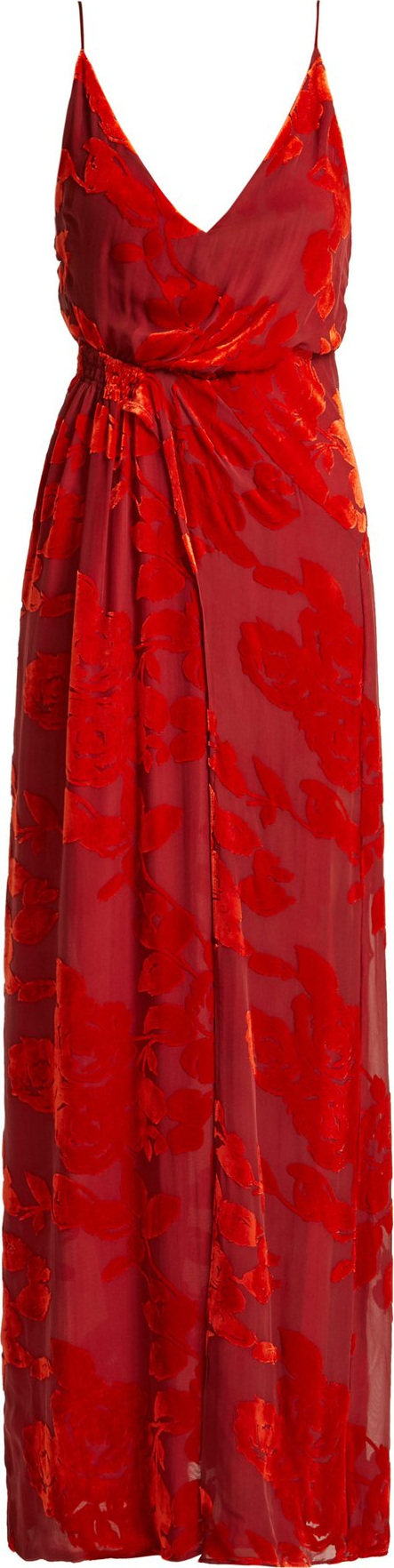 Galvan Rose devoré-velvet dress
