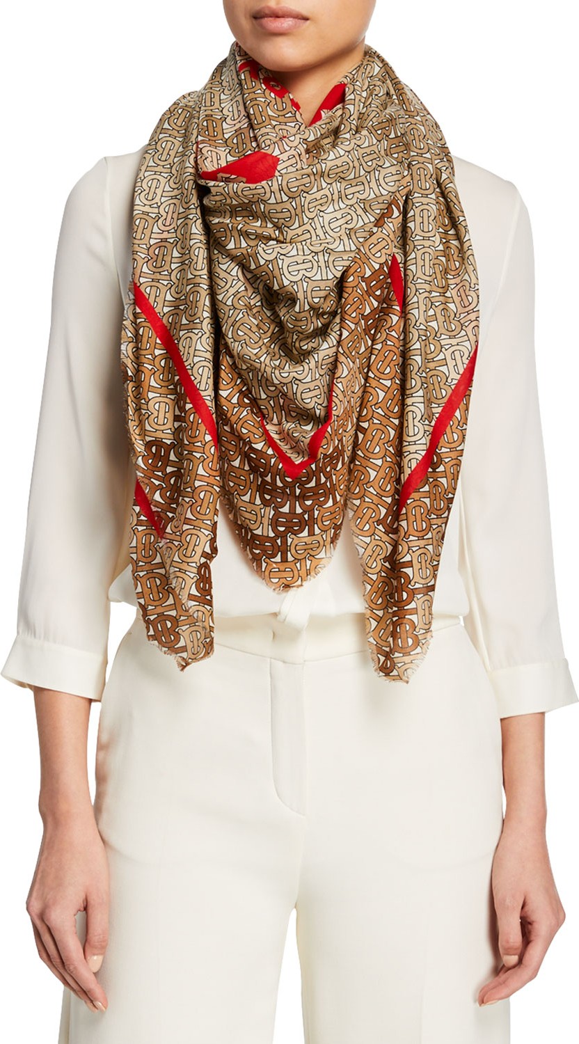 Burberry London England Monogram Camo Square Scarf