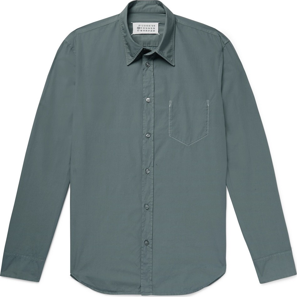 Maison Margiela Slim-Fit Garment-Dyed Cotton-Poplin Shirt