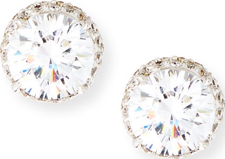 Fantasia by DeSerio Pave CZ Crystal Stud Earrings